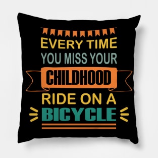 Funny Bicycle Quote Vintage Retro Cyclist Gift Idea Pillow