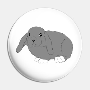 Lop rabbit black gray white Pin