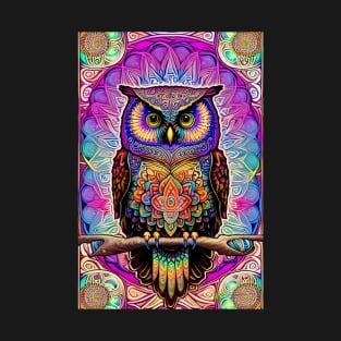 Owl Trippy Hippie Vibes 18 T-Shirt