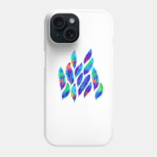 Multicolor Feathers Watercolor Painting Phone Case