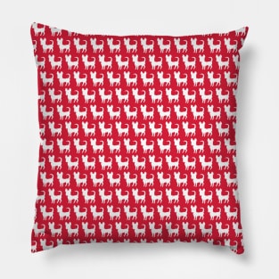 Chihuahua silhouette print (mini) red Pillow