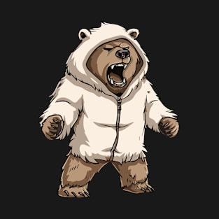 Grizzly in Polar Bear Costume - Grizzly Bear Christmas T-Shirt