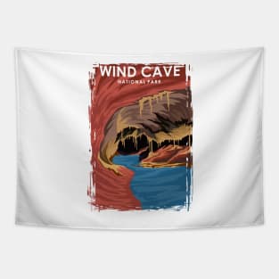 Wind Cave National Park Travel Poster Tapestry