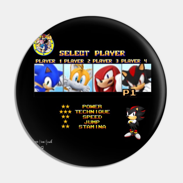 Streets of Rage x Sonic the Hedgehog (Shadow) Pin by evenflowmusikapparel