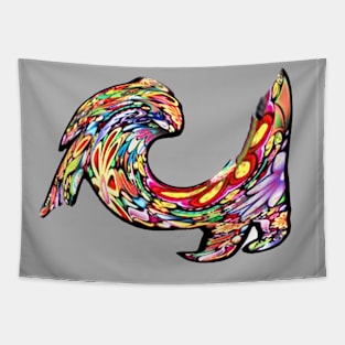 Colorful Dragon Cat Tapestry