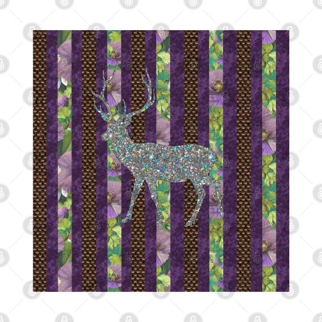 Glitter Deer Vintage Chic by PurplePeacock