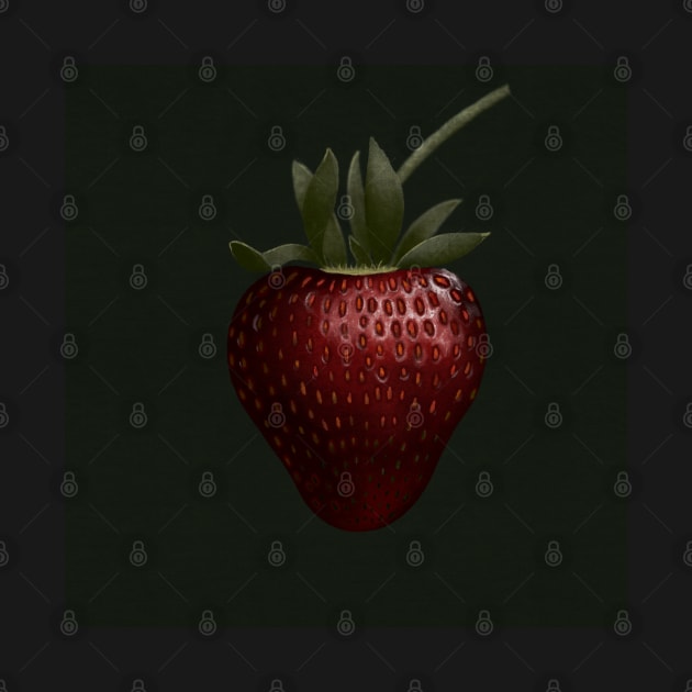 Strawberry in black by MistyLakeArt