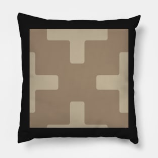 Beige on Beige 80s style decor, plus cross minimalist block pattern Pillow