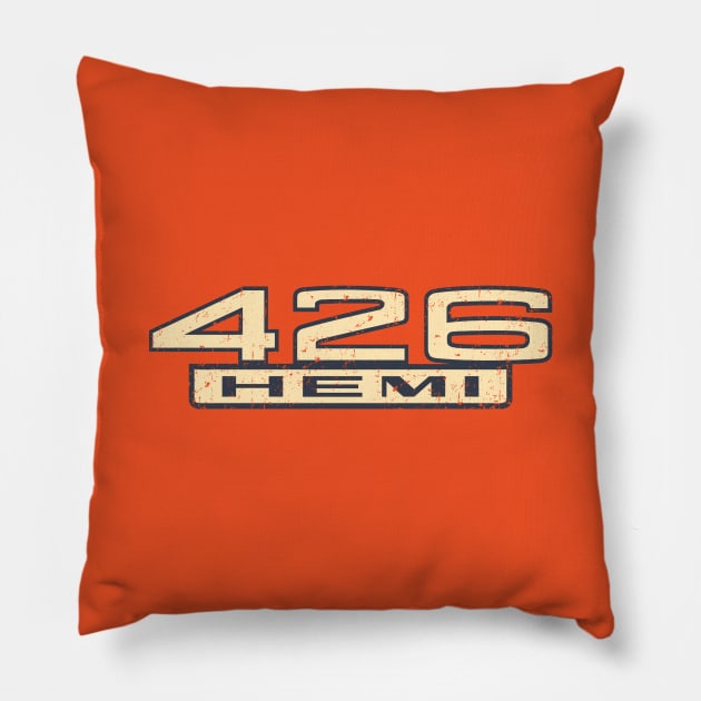 426ci Hemi 1970 Mopar Pillow by retropetrol