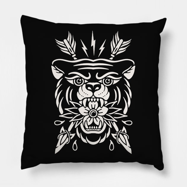 Traditional bear tattoo Pillow by Inkshit13