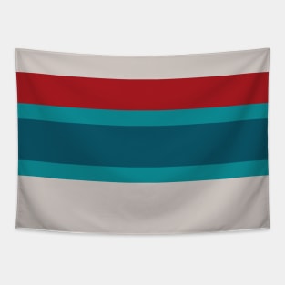 A splendid farrago of Rouge, Blush, Pastel Gray, Dark Cyan and Petrol stripes. Tapestry