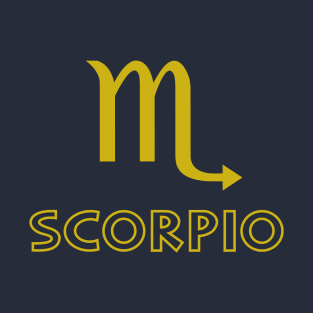 Astrology Scorpio Sign Symbol Gold T-Shirt