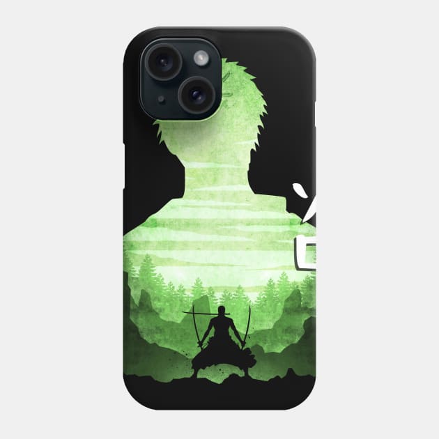 Minimalist Silhouette Zoro Phone Case by saufahaqqi