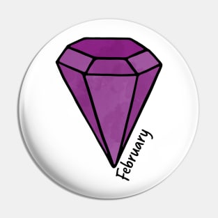 February Amethyst Birthstone Pin