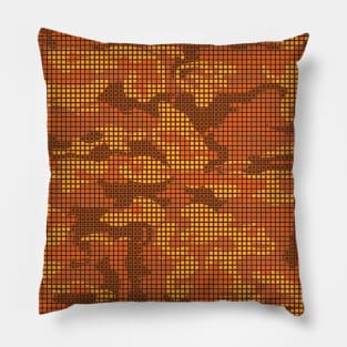 Orange Camouflage Mesh Pattern Pillow