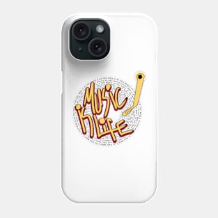 music is life gramophone themed design Phone Case