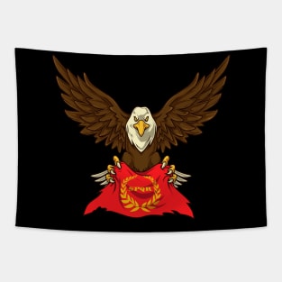 Eagle with SPQR flag Tapestry