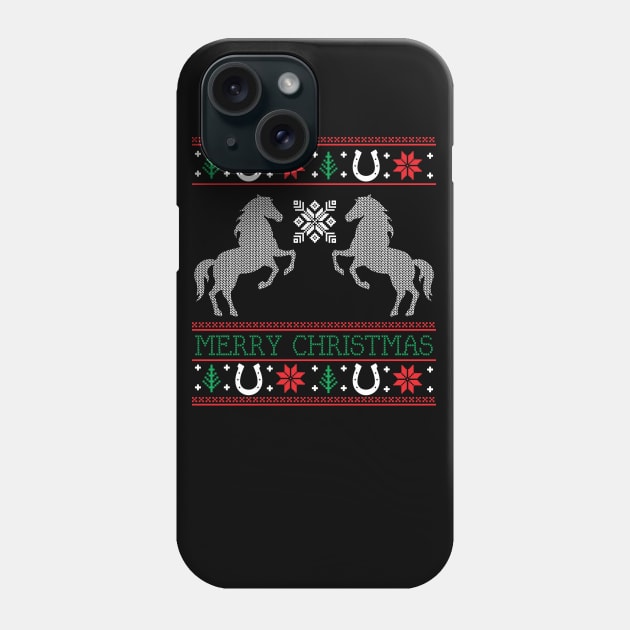 Horse Lover Horse Riders Ugly Christmas Xmas Phone Case by mrsmitful01