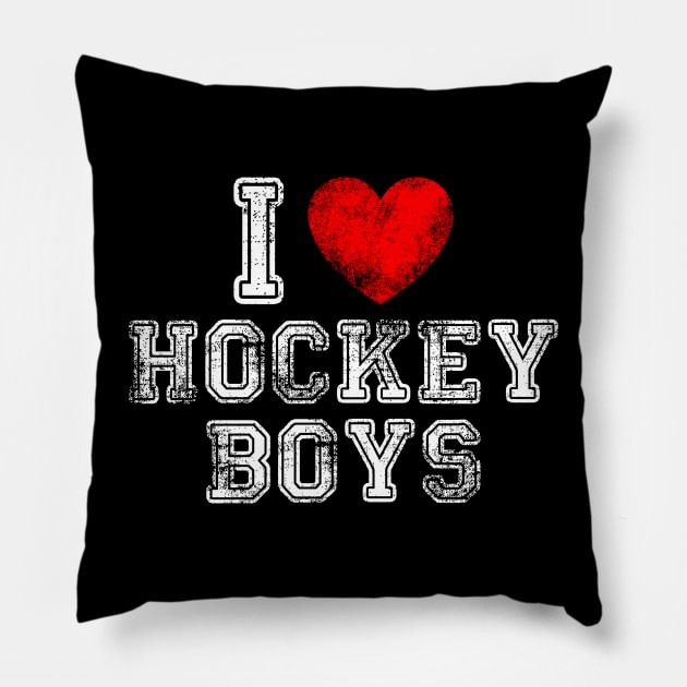 I love Hocky Boys - Hockey Lover Pillow by Rosiengo