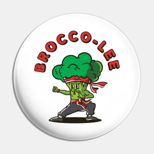 Funny Kungfu Fighter Broccoli Pin
