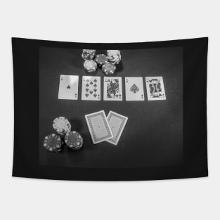 Top down view of Texas Holdem poker Tapestry