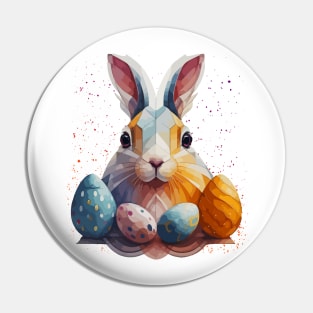 Easter Bunny Among Easter Eggs Pin