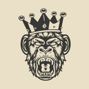 Chimpanzee King head with Crown T-Shirt