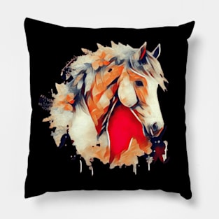 Horse head Tie Dye art Pillow