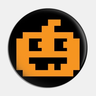 8 Bit Pixel Jack O' Lantern Pumpkin Head Pin