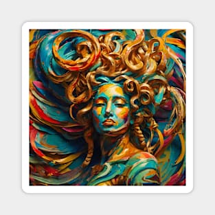 Abstract Medusa Greek Mythology Magnet