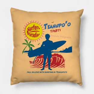 Teahupoo Tahiti Surfer Pillow