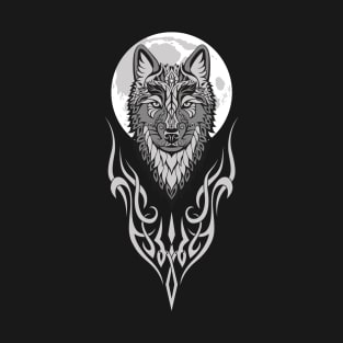 Wolf head and moon. T-Shirt