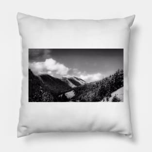 Big Sky Country - Black And White Pillow