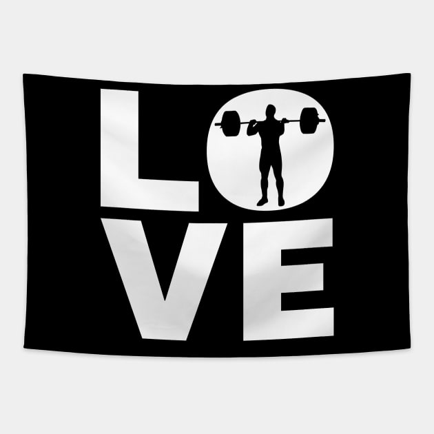 Love Weightlifting Gift For Weightlifters Tapestry by OceanRadar