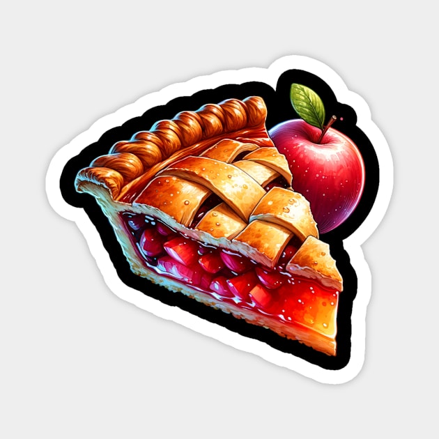 Apple Pie Coffee Kawaii Slice Cafe Bake Magnet by Flowering Away