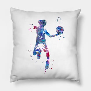 Basketball Player Boy with Ball Pillow