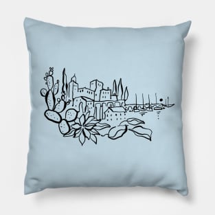 Mediterranean Cactus Village Pillow