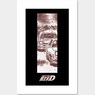 Poster for Sale avec l'œuvre « AE86 Initial D » de l'artiste squeal tires