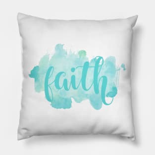 Faith Cute Water Color Hand Writing Pillow