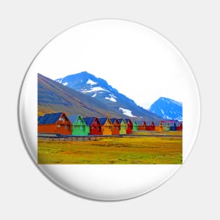 A group of houses at Longyearbyen. Svalbard Pin