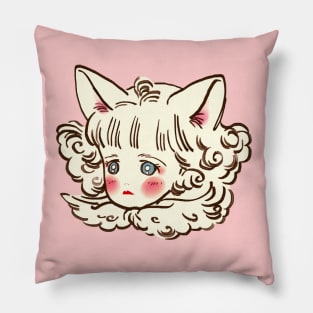 I draw pastel chibi neko / the star of cottonland Pillow