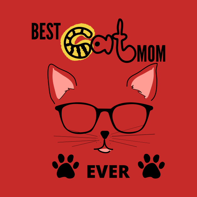 Funny Cat Lover Gift Idea For Mom - Best Cat Mom Ever, I Love My Cat Illustration Funny Cat Meme Is My Lover Gift Idea For Mom by solo4design