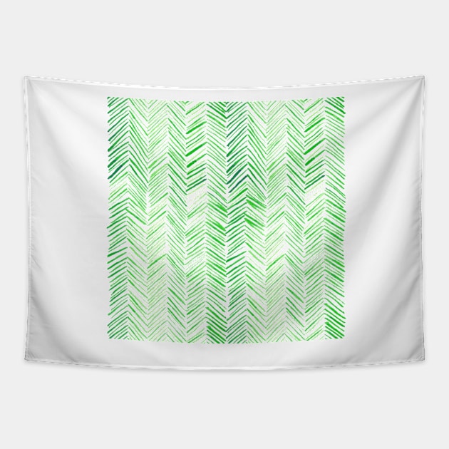 Watercolor Herringbone Pattern - Lime Green Tapestry by monitdesign