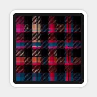 Unique Retro Rainbow Checkerboard Lumberjack Buffalo Plaid Aesthetic Magnet