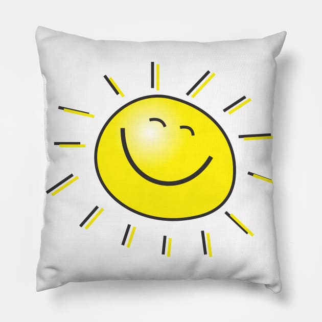 Happy Sun Pillow by  Colorful&Goldie