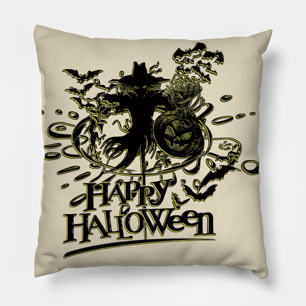 Happy halloween Pillow by Mirak-store 