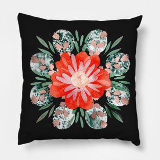 Desert Cactus Flower Moons Mandala Negative Painting Pillow