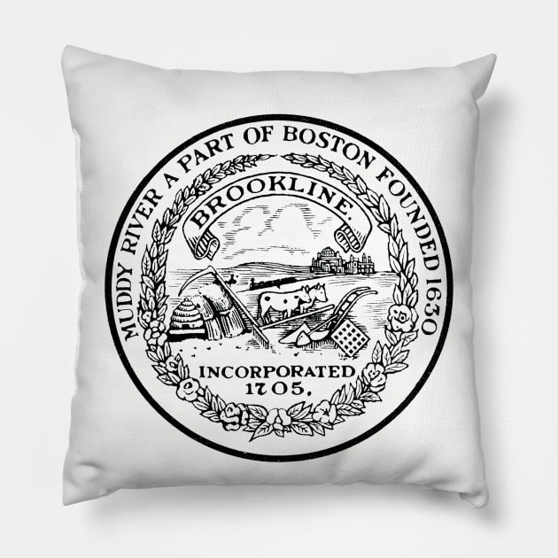 1951 Brookline Massachusetts Town Seal Pillow by EphemeraKiosk