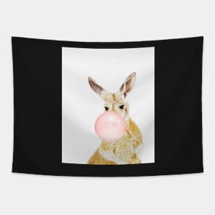 Kangaroo print, Bubble gum, Nursery art, Kangaroo wall art, Animal, Kids room, Modern art, Wall decor Tapestry