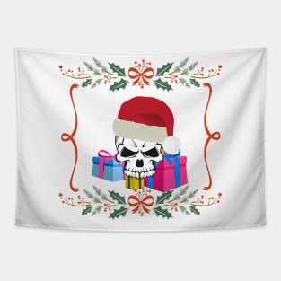 christmas skull Tapestry